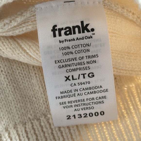 Frank and oat cream coloured XL crewneck ribbed knit sweater - Picture 12 of 13